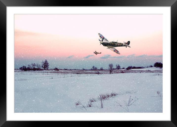 Morning Snowfall Framed Mounted Print by J Biggadike