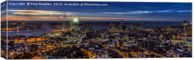 Panoramic view of Liverpool from above Canvas Print by Paul Madden