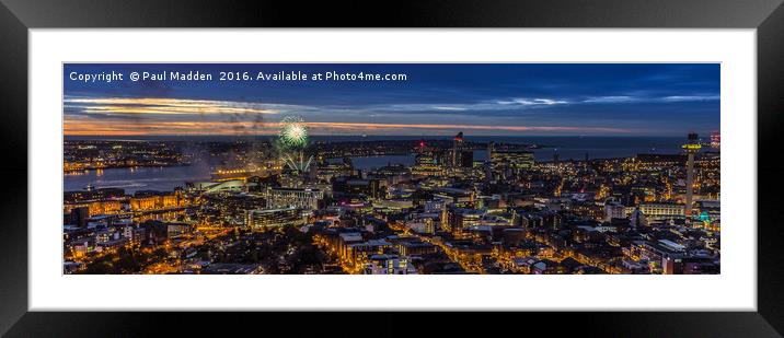 Panoramic view of Liverpool from above Framed Mounted Print by Paul Madden