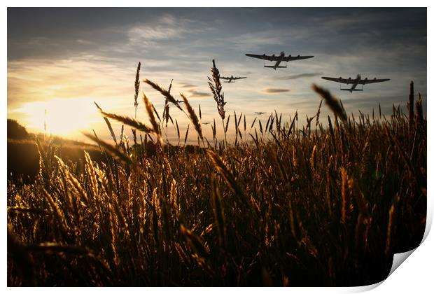 The Lancaster Bombers Print by J Biggadike