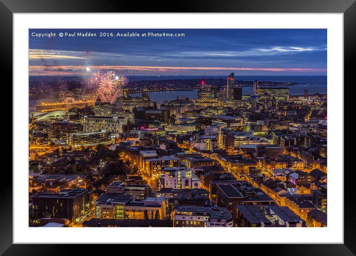 Liverpool from the cathedral Framed Mounted Print by Paul Madden