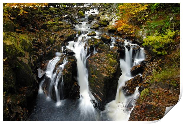 Black Linn Waterfall at the Hermitage in autumn Print by Angus McComiskey