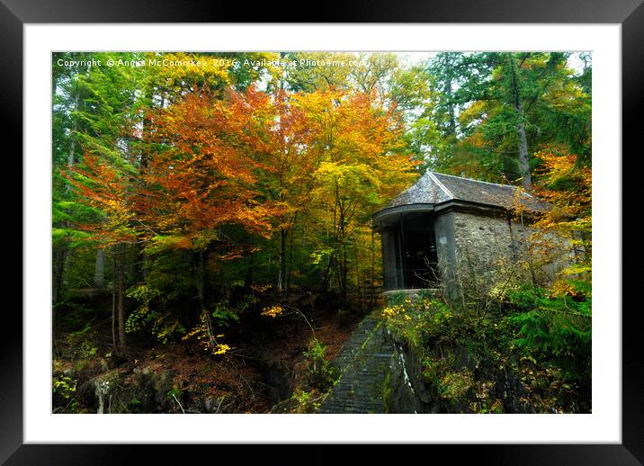 Ossian’s Hall at the Hermitage in autumn Framed Mounted Print by Angus McComiskey