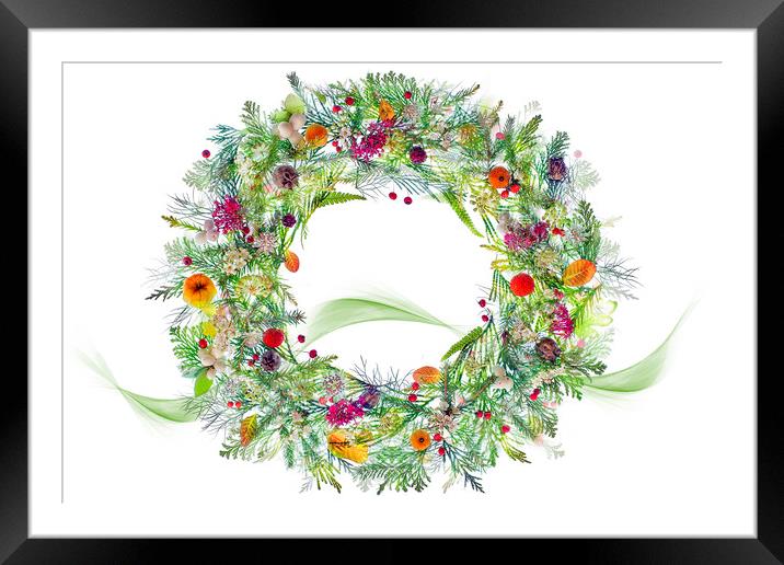 Christmas Wreath Framed Mounted Print by Jacky Parker