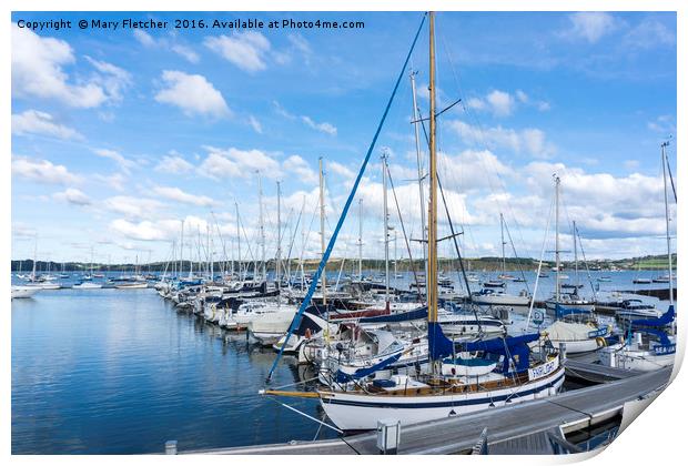 Mylor Yacht Harbour Print by Mary Fletcher