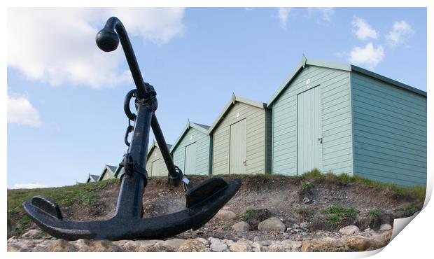 Anchor at Charmouth Beech Print by sue boddington