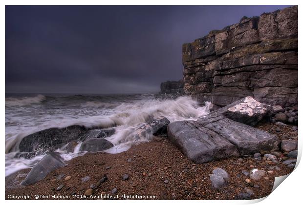 High Tide on the Heritage Coast Print by Neil Holman