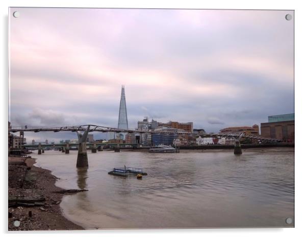 Millennium Bridge. Acrylic by Victor Burnside