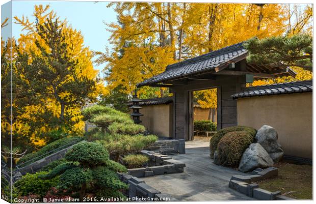 The beautiful fall colors of the Japanese Gardens Canvas Print by Jamie Pham