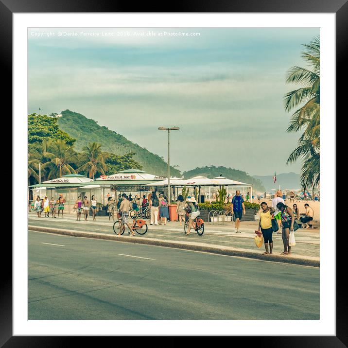 Copacabana Sidewalk Rio de Janeiro Brazil Framed Mounted Print by Daniel Ferreira-Leite
