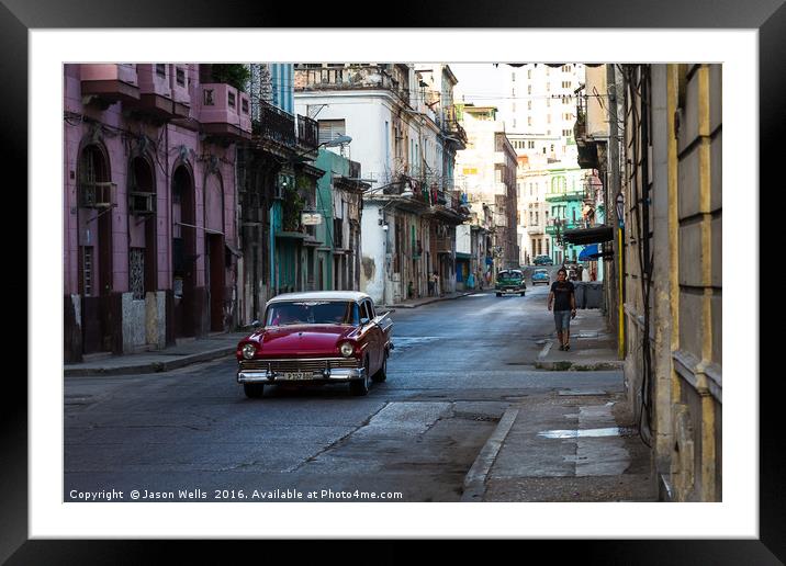 Contrasting lighting in Centro Havana Framed Mounted Print by Jason Wells