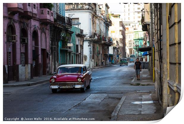 Contrasting lighting in Centro Havana Print by Jason Wells