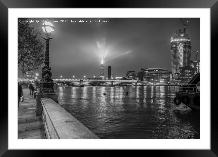 light show from the Shaard Framed Mounted Print by mike cooper
