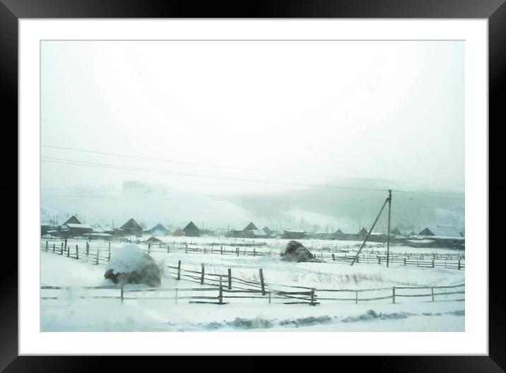 Rural winter landscape Framed Mounted Print by Larisa Siverina