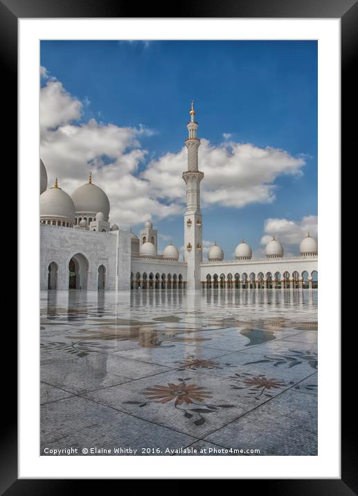 Golden Mosque Abu dhabi  Framed Mounted Print by Elaine Whitby
