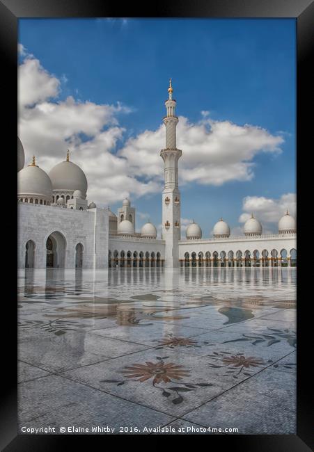 Golden Mosque Abu dhabi  Framed Print by Elaine Whitby