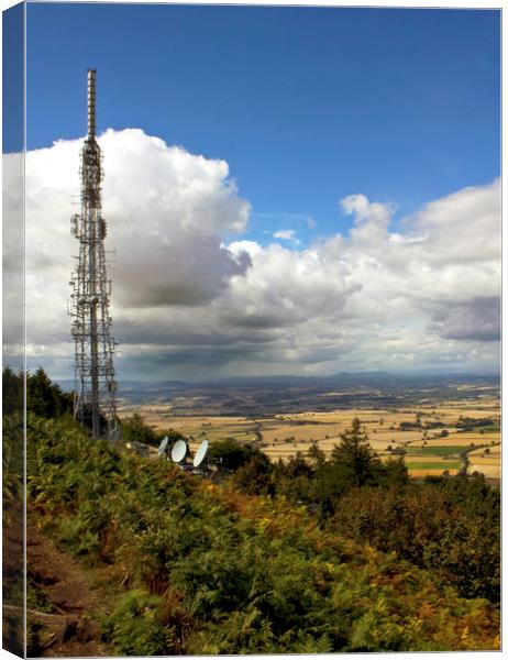 The Wrekin. View with Communications mast. Canvas Print by Darren Burroughs