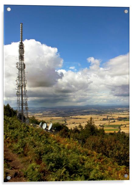 The Wrekin. View with Communications mast. Acrylic by Darren Burroughs