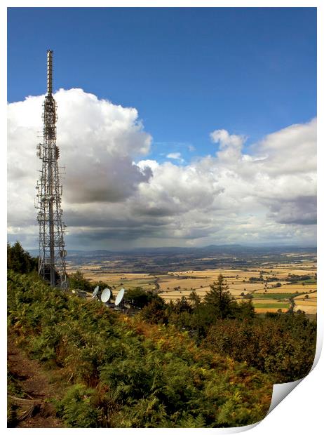 The Wrekin. View with Communications mast. Print by Darren Burroughs