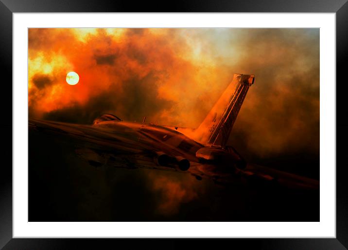 Vulcan Fire Framed Mounted Print by J Biggadike