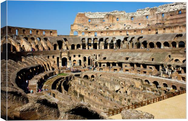 Inside the Colosseum, Rome. Canvas Print by Darren Burroughs
