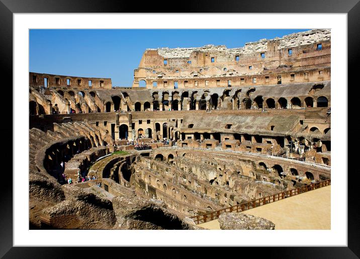 Inside the Colosseum, Rome. Framed Mounted Print by Darren Burroughs
