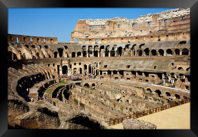 Inside the Colosseum, Rome. Framed Print by Darren Burroughs
