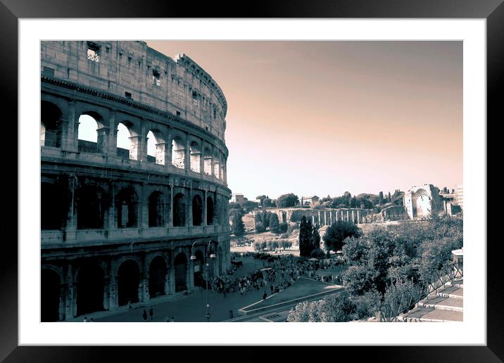 The Colosseum Rome Framed Mounted Print by Darren Burroughs