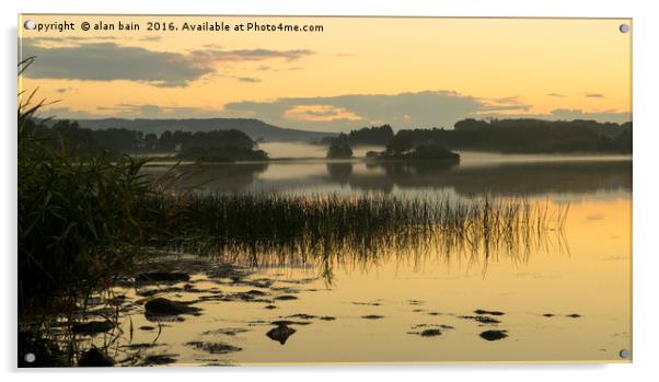 Misty Loch Acrylic by alan bain