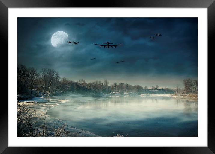 Winters Full Moon Framed Mounted Print by J Biggadike