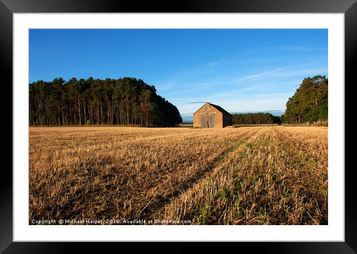 Farmers store bathed in autumn sunlight  Framed Mounted Print by Michael Harper