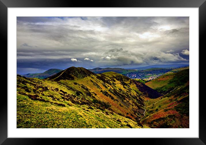 Church Stretton from the Long Mynd. Framed Mounted Print by Darren Burroughs