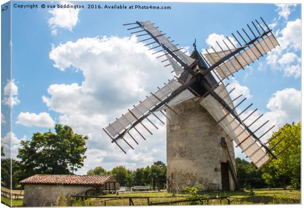 Windmill at Le Mayne Canvas Print by sue boddington