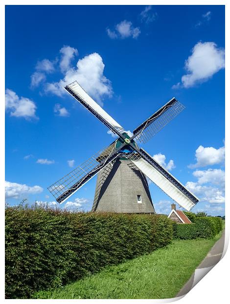 Netherland windmill Print by Gail Johnson