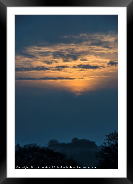 Setting Sun on a winter Evening Framed Mounted Print by Nick Jenkins