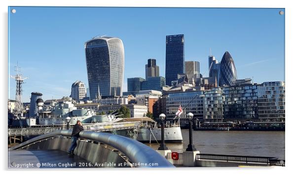 London Skyline Acrylic by Milton Cogheil