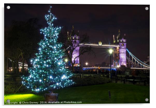 Tower Bridge at Christmas Acrylic by Chris Dorney