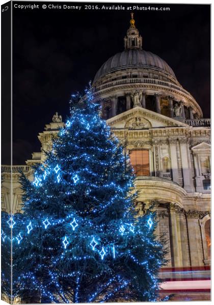 St. Pauls Cathedral at Christmas Canvas Print by Chris Dorney