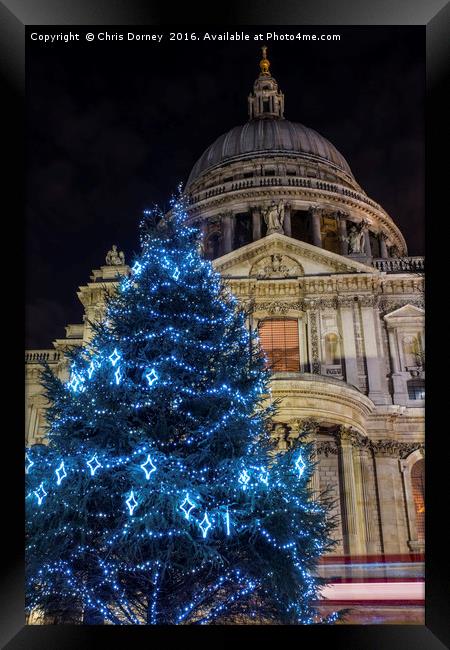 St. Pauls Cathedral at Christmas Framed Print by Chris Dorney
