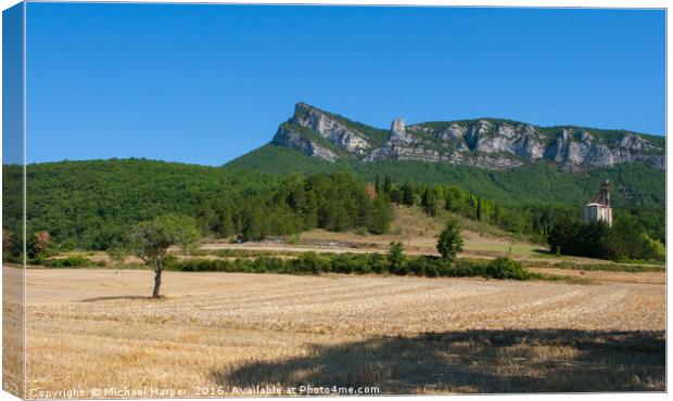 Hills, Peaks and cliff tops in the south of France Canvas Print by Michael Harper