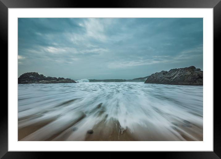Wide angle at Rotherslade bay. Framed Mounted Print by Bryn Morgan