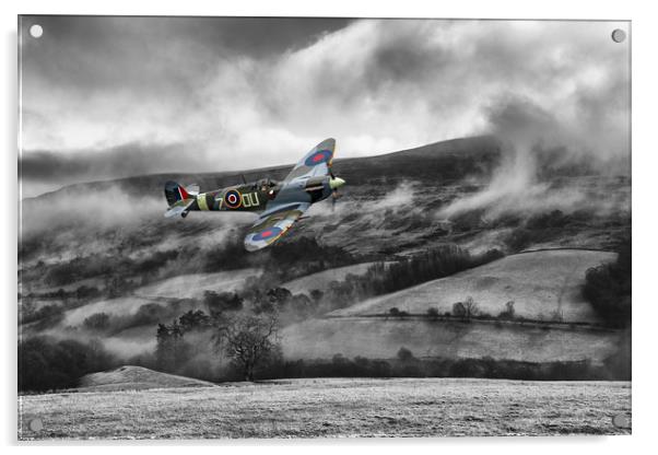 Spitfire Low Cloud Acrylic by J Biggadike