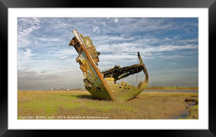 Fleetwood Wreck Framed Mounted Print by Mike Janik