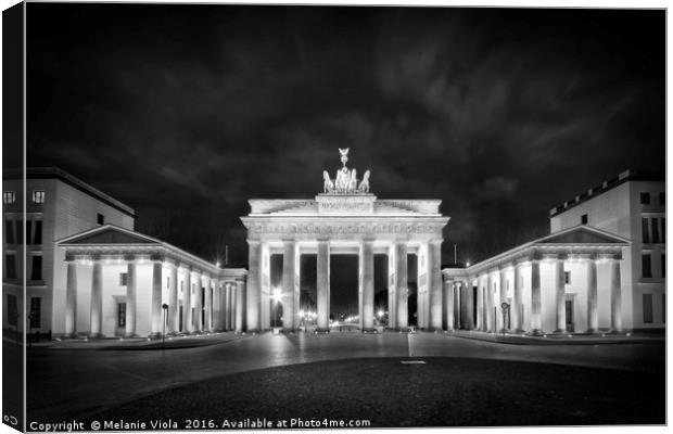 BERLIN Brandenburg Gate | Monochrome Canvas Print by Melanie Viola