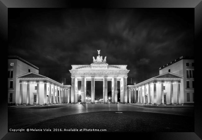 BERLIN Brandenburg Gate | Monochrome Framed Print by Melanie Viola