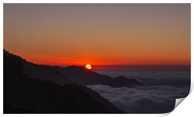 Golden Sunrise at Poonhill Print by Ambir Tolang