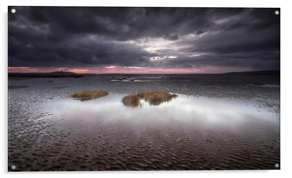Machynys sunset Acrylic by Leighton Collins