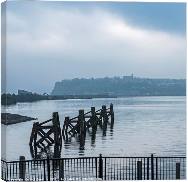 Cardiff Bay on a Grey Day South Wales  Canvas Print by Nick Jenkins