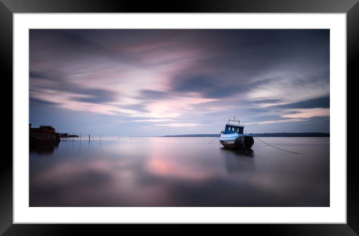 Loughor estuary boat Framed Mounted Print by Leighton Collins
