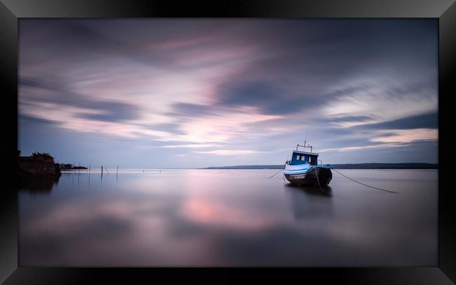 Loughor estuary boat Framed Print by Leighton Collins
